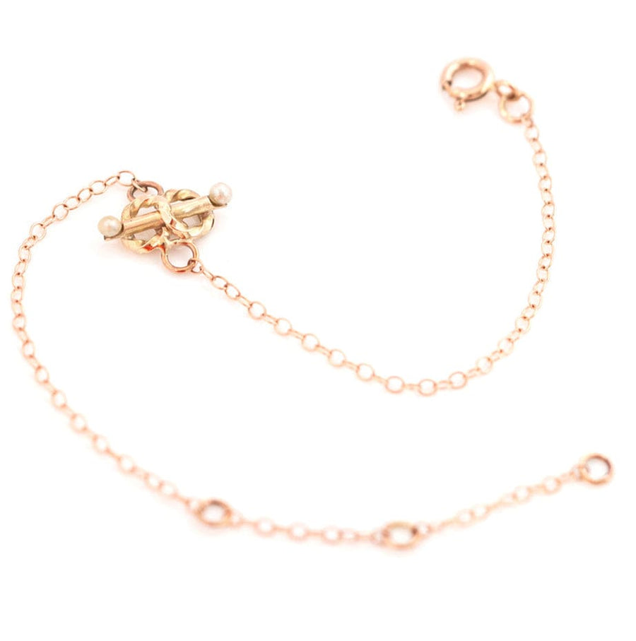 MAYVEDA Bracelets Antique Victorian 9ct Rose Gold Infinity Pearl Bracelet Mayveda Jewellery