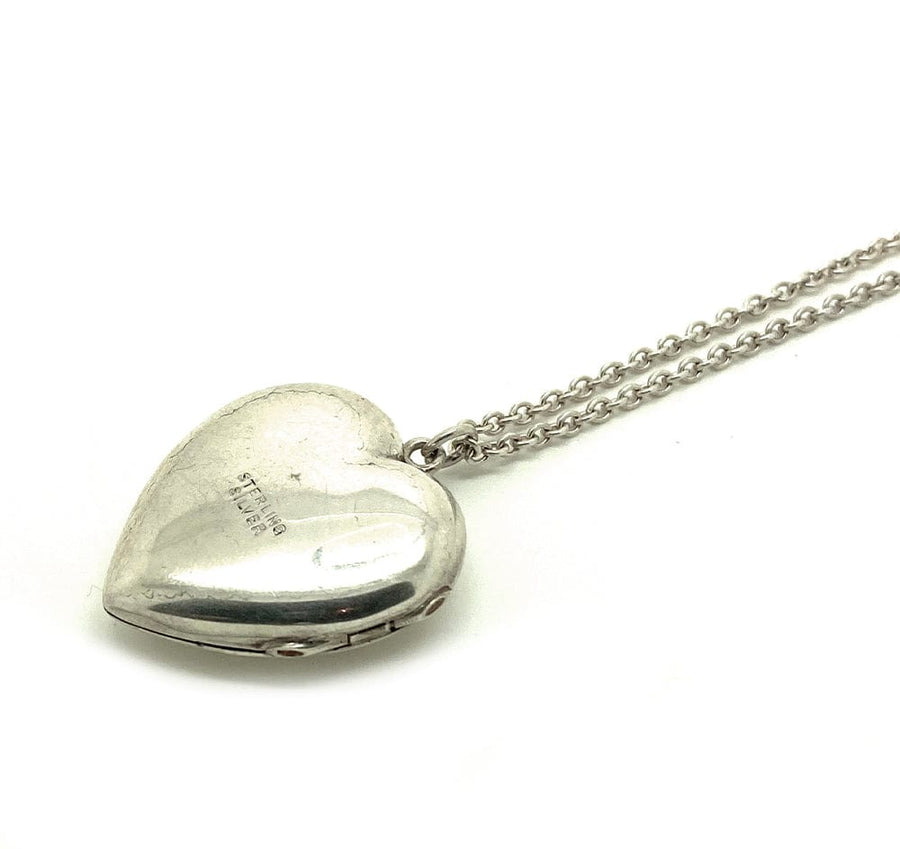 1930s Necklaces Vintage 1930s Silver Locket Heart Necklace Mayveda Jewellery
