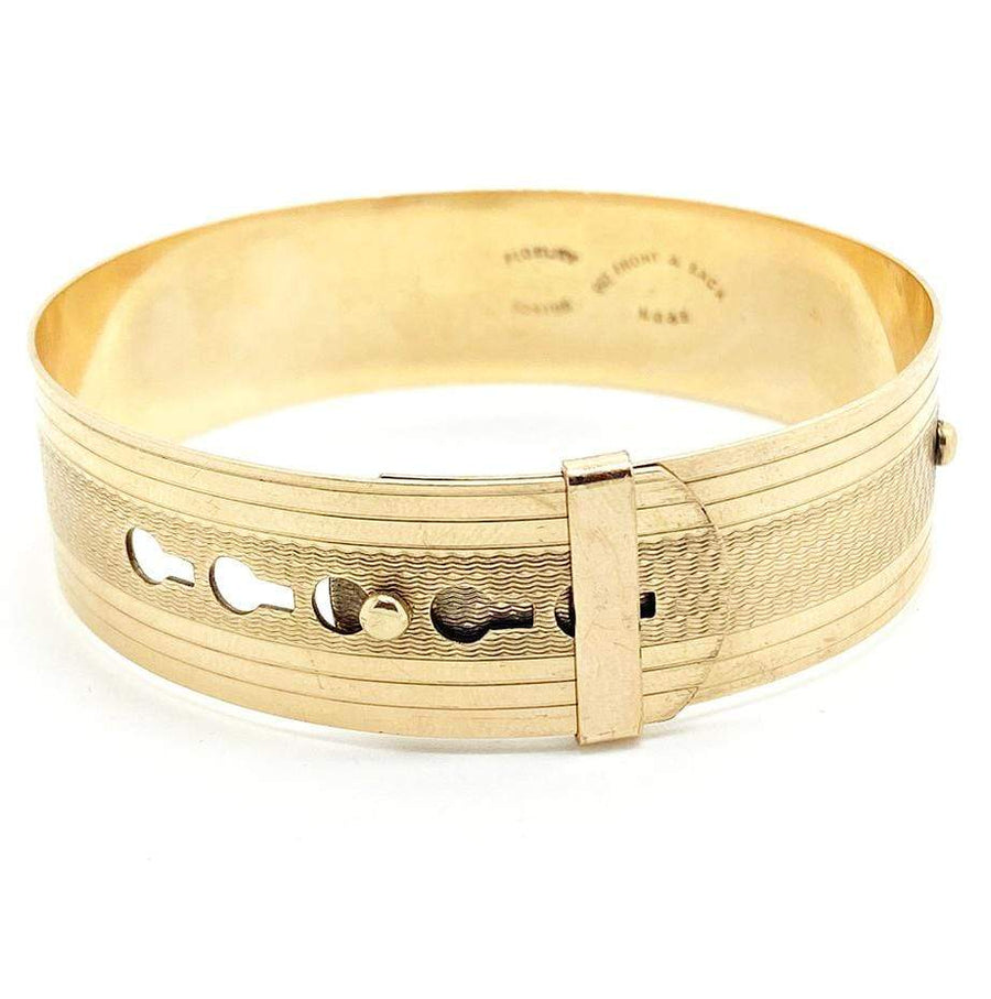 1940s Bracelet Vintage 1940s 9ct Rolled Gold Buckle Bangle Bracelet