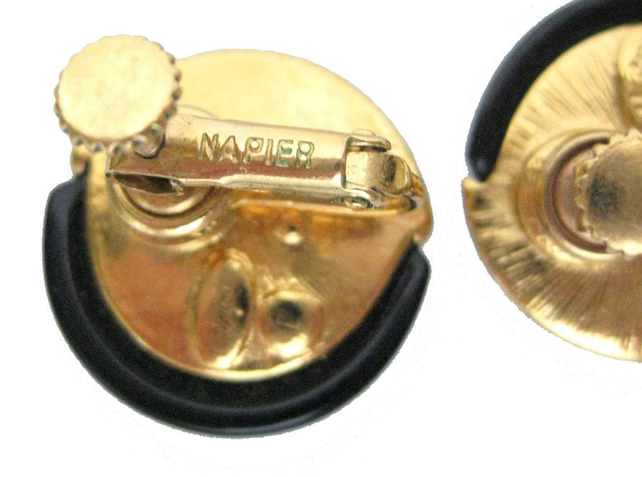 Black & Gold 1960s Napier Earrings
