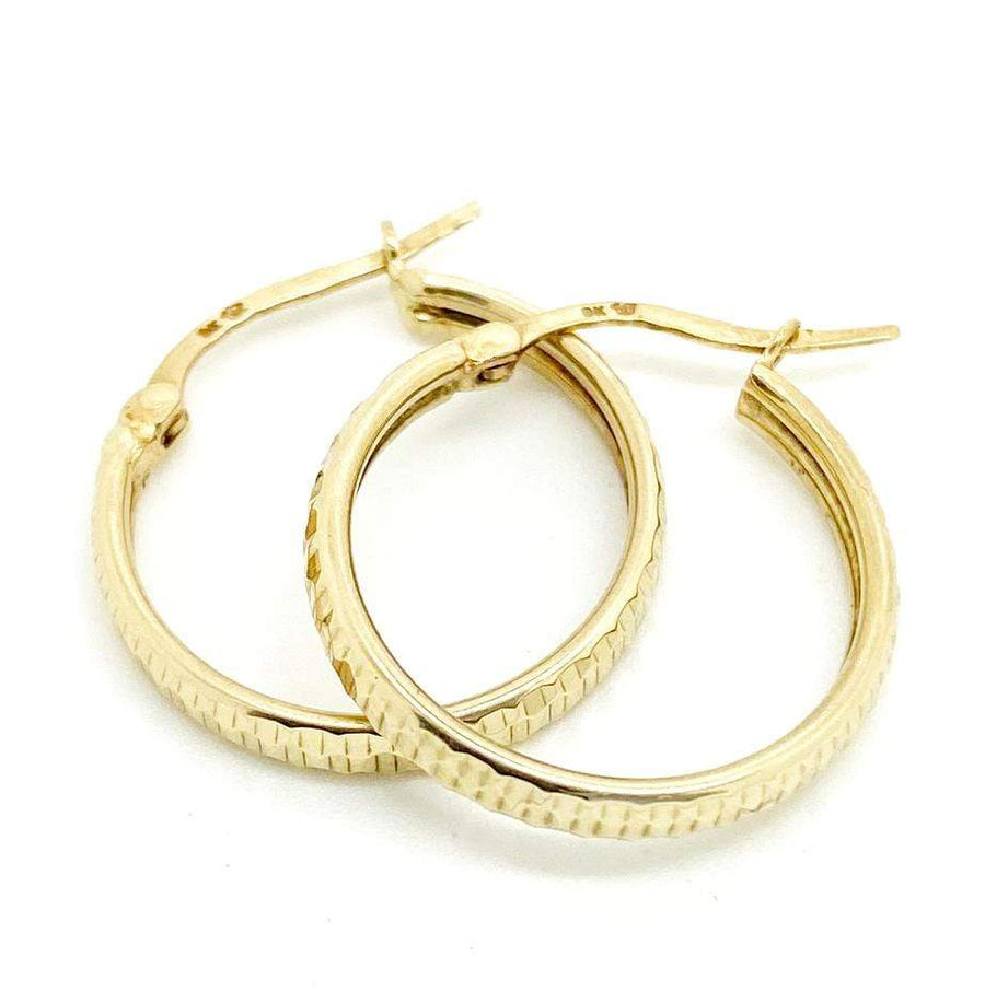 2000 Earrings Pre-Order - Faceted 9ct Gold Hoops Earrings