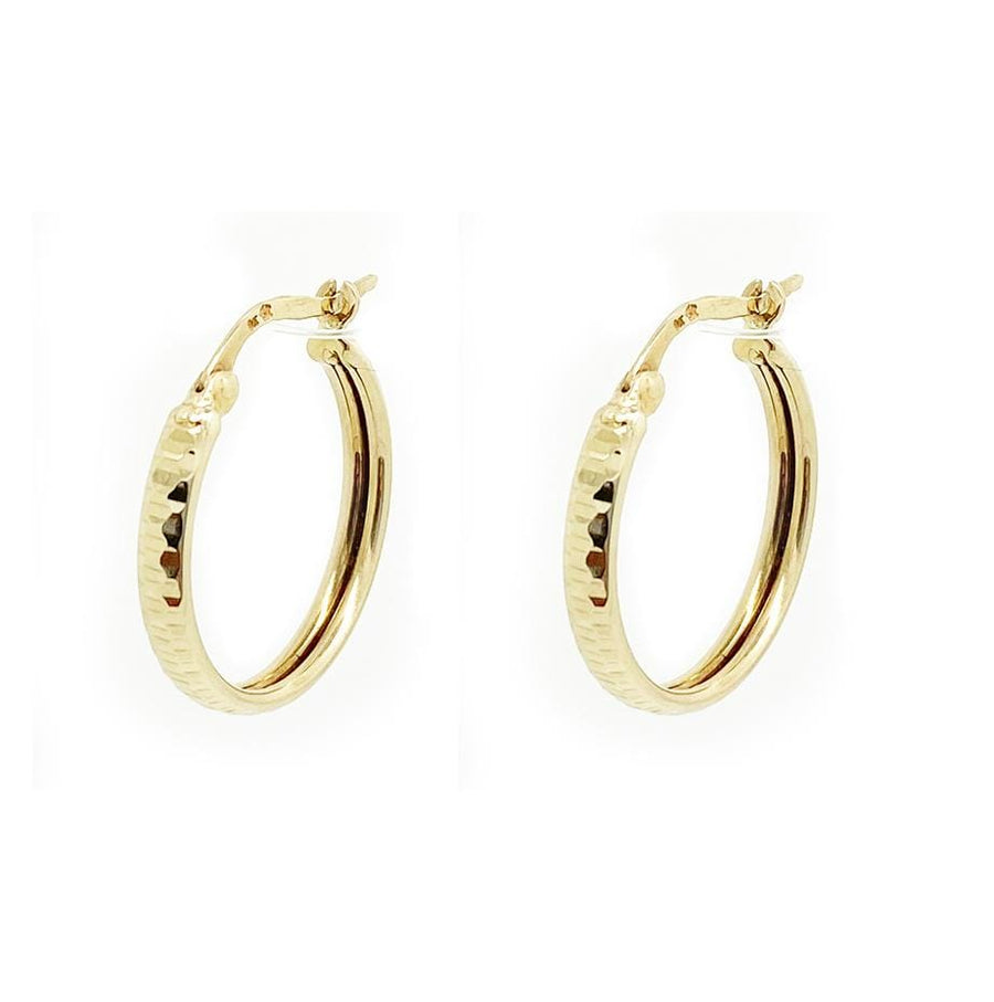 2000 Earrings Pre-Order - Faceted 9ct Gold Hoops Earrings