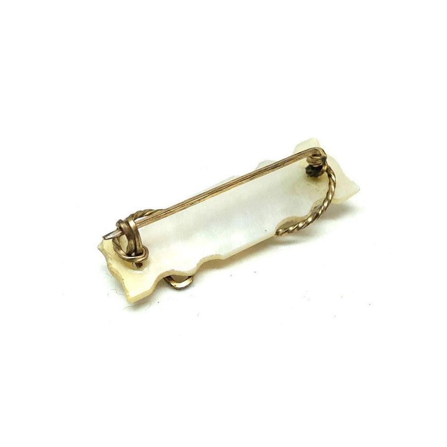 Vintage Art Deco 1930's Rolled Gold Mother of Pearl 'Lucy' Brooch