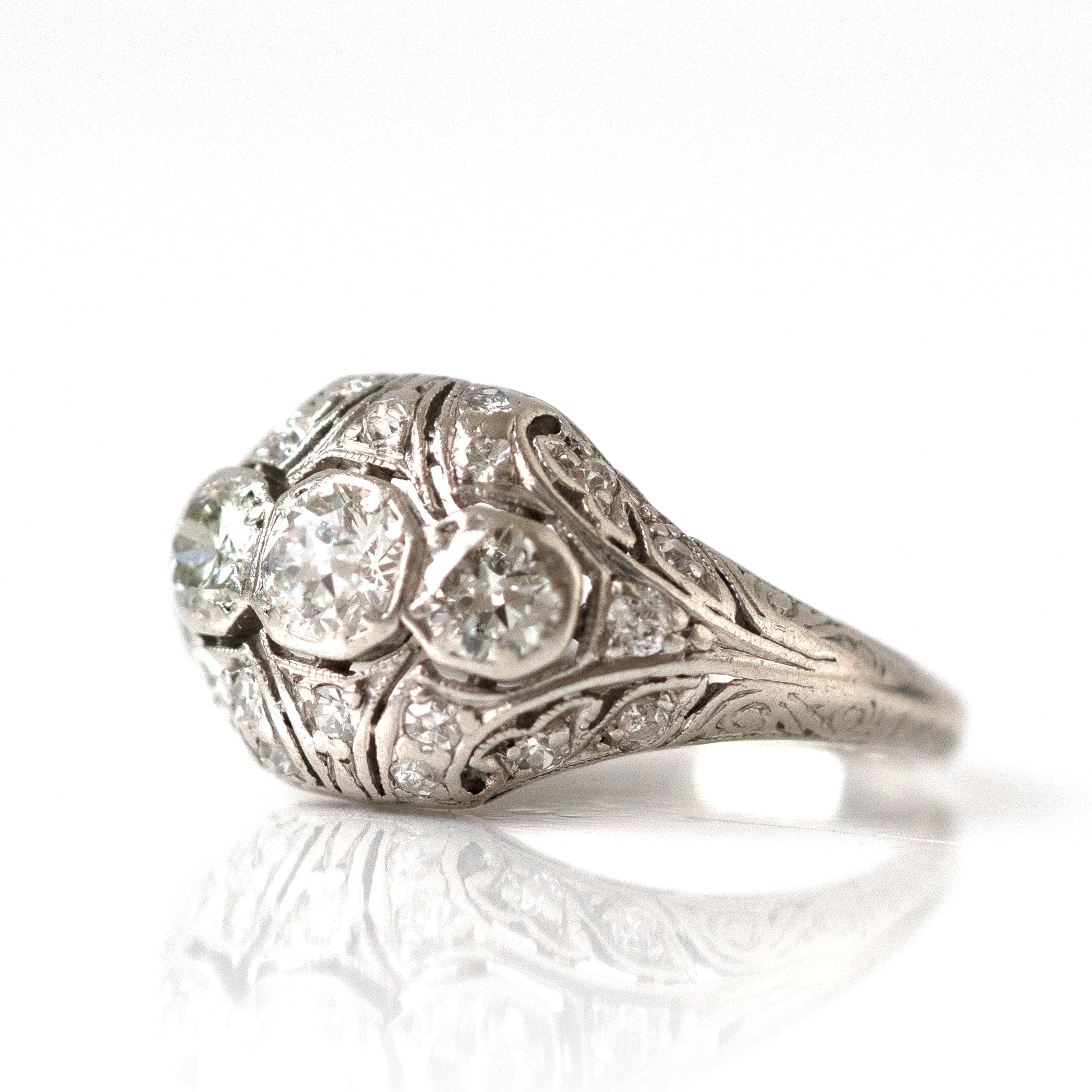 Art Deco 1920S Platinum 0.62Ct Diamond Engagement Ring – Mayveda Jewellery