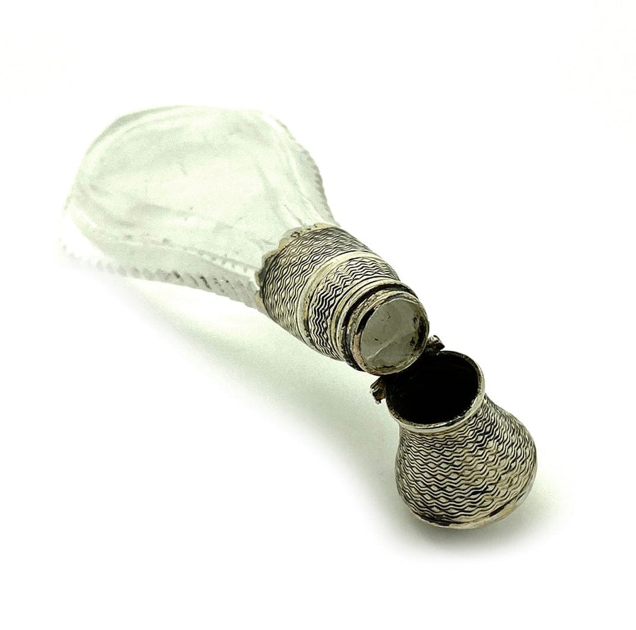 GEORGIAN Perfume & Cologne Antique Georgian Silver Glass Scent Bottle Mayveda Jewellery