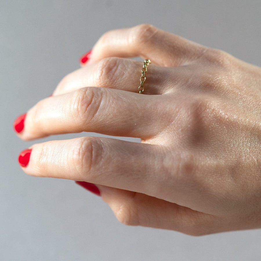 Handmade Rings Gold 18ct Chain Ring Mayveda Jewellery