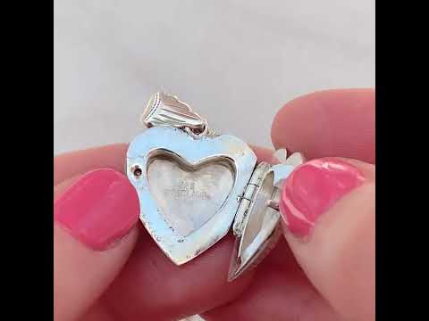 Reserved - Vintage 1960s Silver Heart Locket Necklace