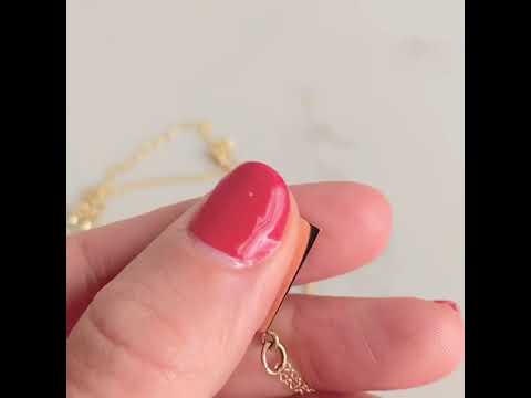 Handmade 14ct Gold Garnet Love Letter Charm Necklace