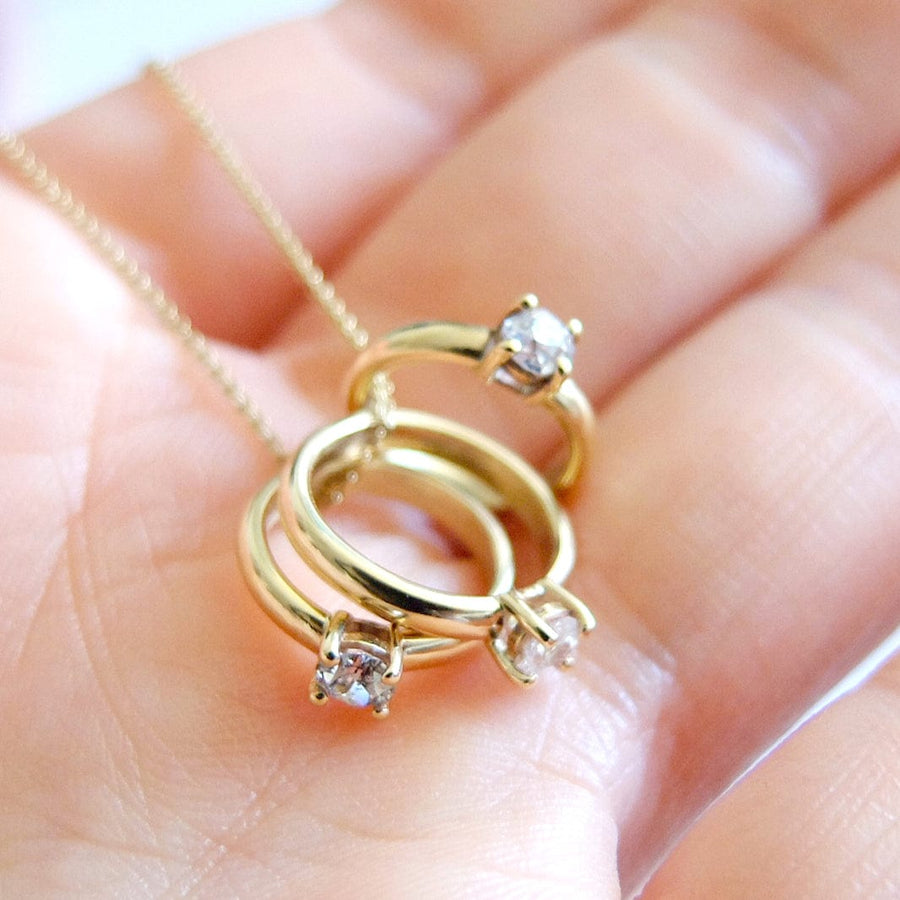 Mayveda Jewellery Necklace Antique Diamond Promise Ring Necklace Mayveda Jewellery