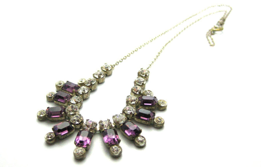 Vintage Purple Paste Diamante Necklace