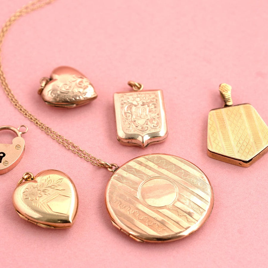 VICTORIAN Necklaces Art Deco 9ct Gold Locket Necklace Mayveda Jewellery