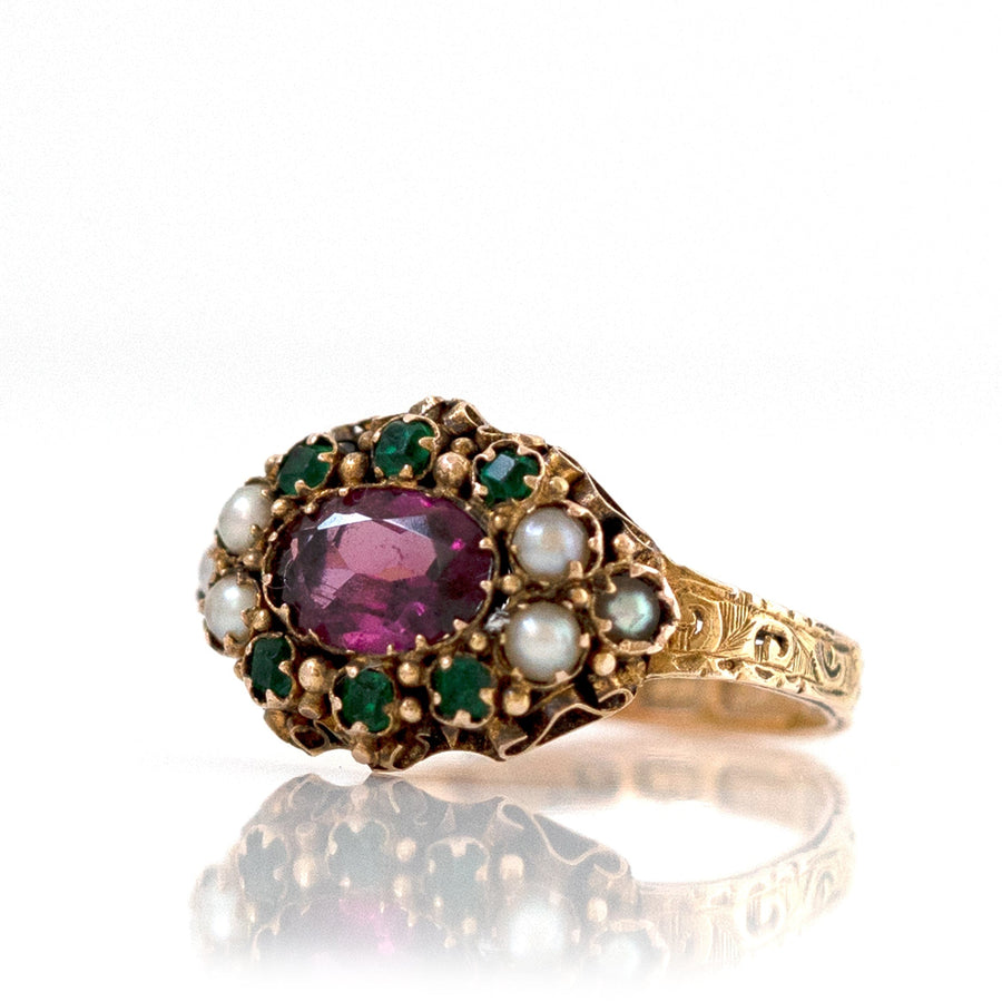 VICTORIAN Rings Antique Victorian 15ct 1873 Almandine Garnet Ring Mayveda Jewellery