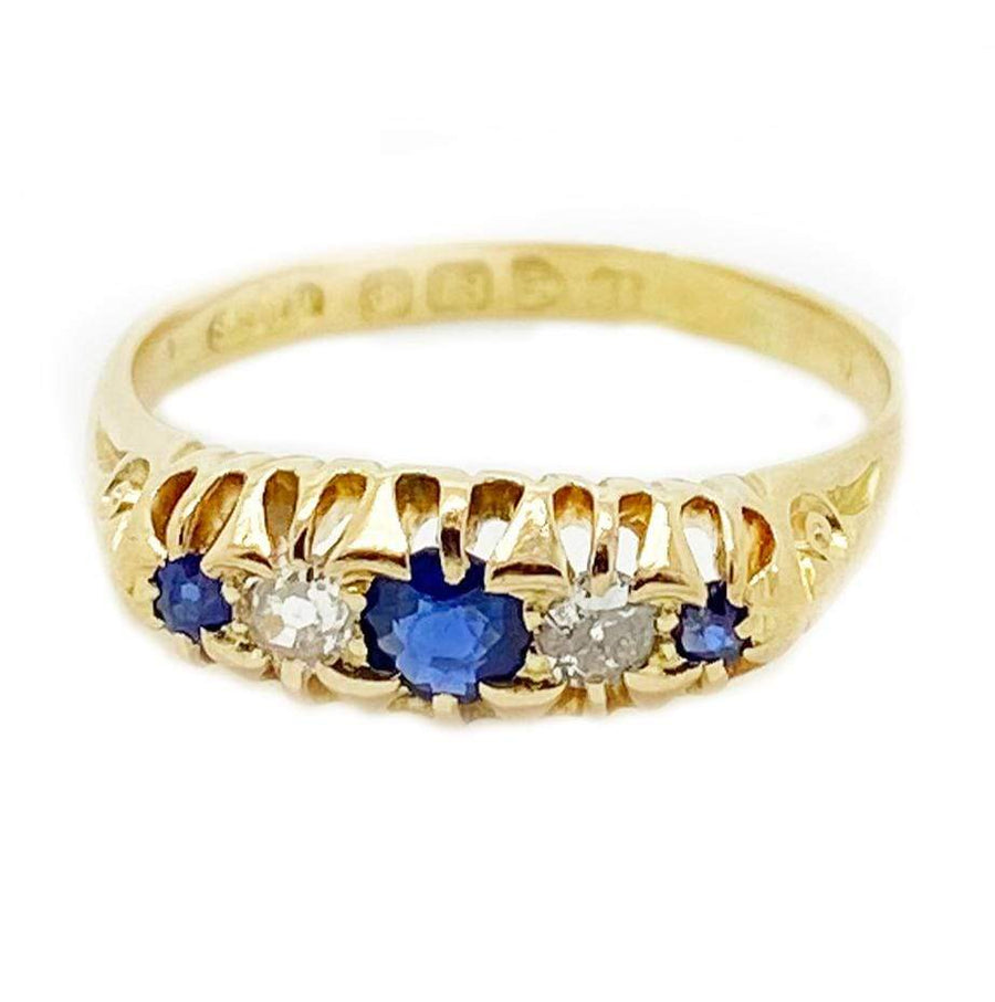 VICTORIAN Rings Antique Victorian 18ct Sapphire & Diamond Ring Mayveda Jewellery
