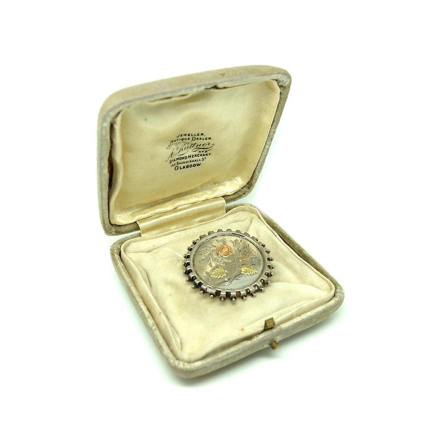 Antique Edwardian Cream Velvet Jewellery Box